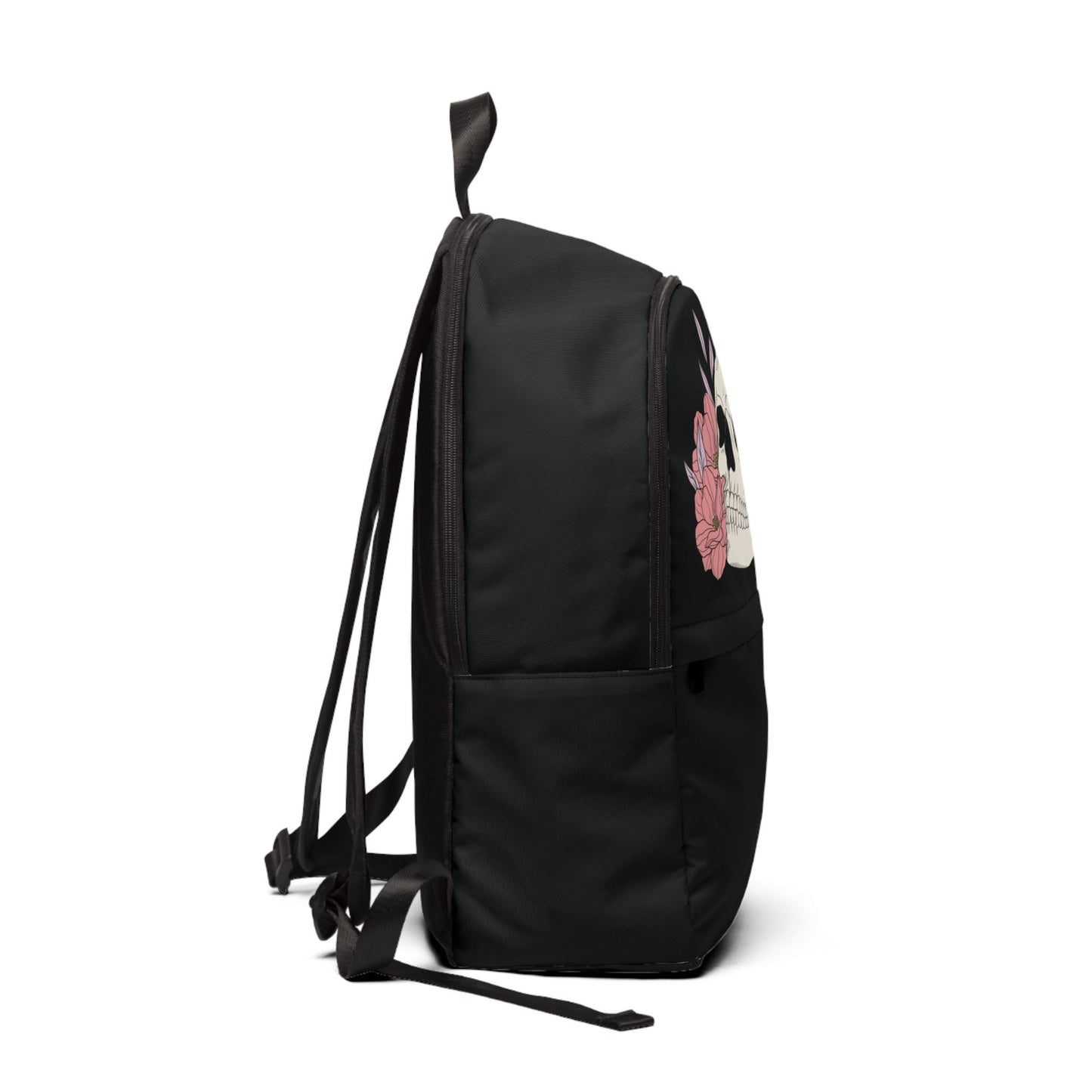 Skull and Flowers Unisex Waterproof Fabric Backpack