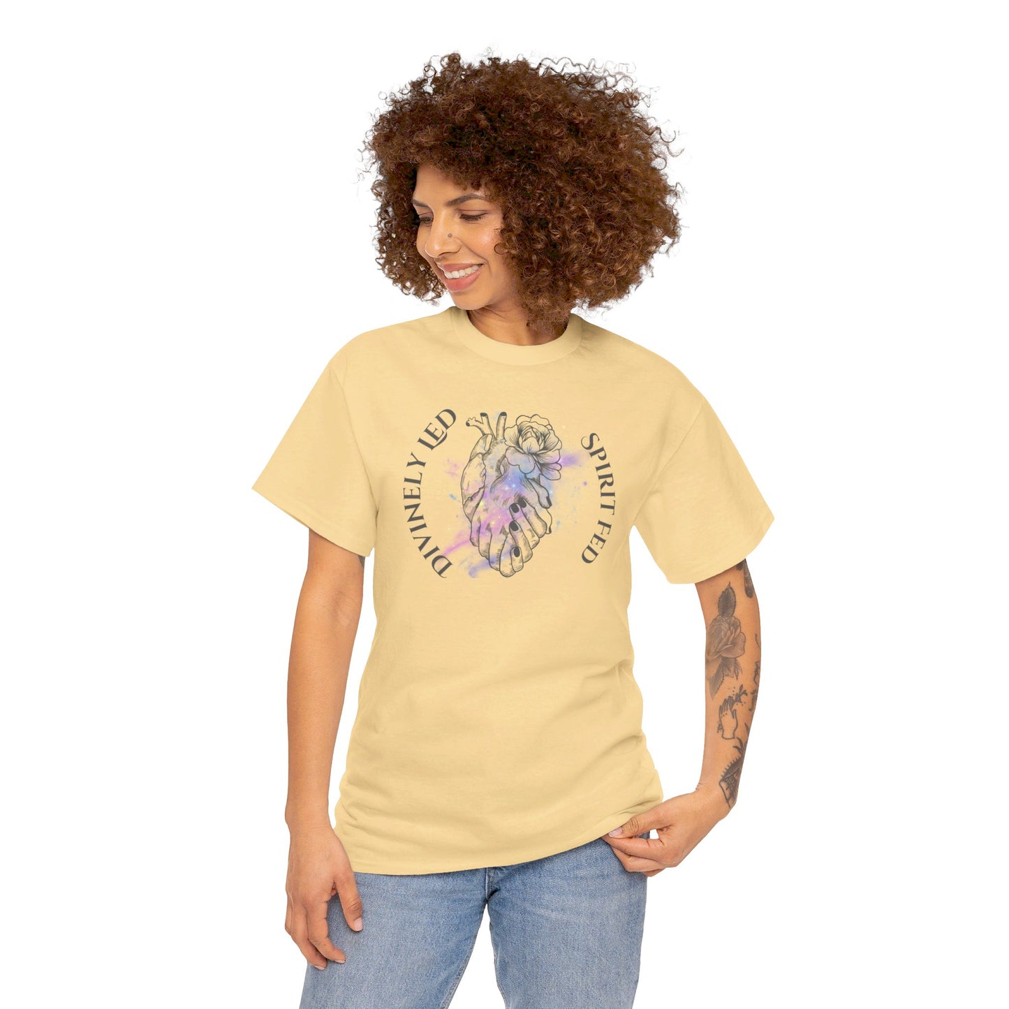 Divinely Led Spirit Fed Unisex Heavy Cotton Tee