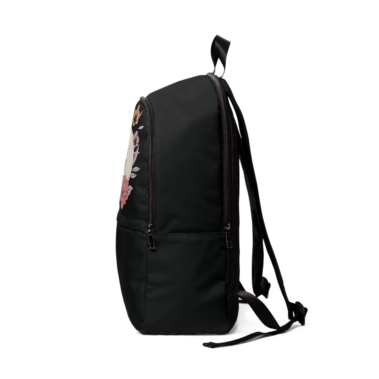 Skull and Flowers Unisex Waterproof Fabric Backpack
