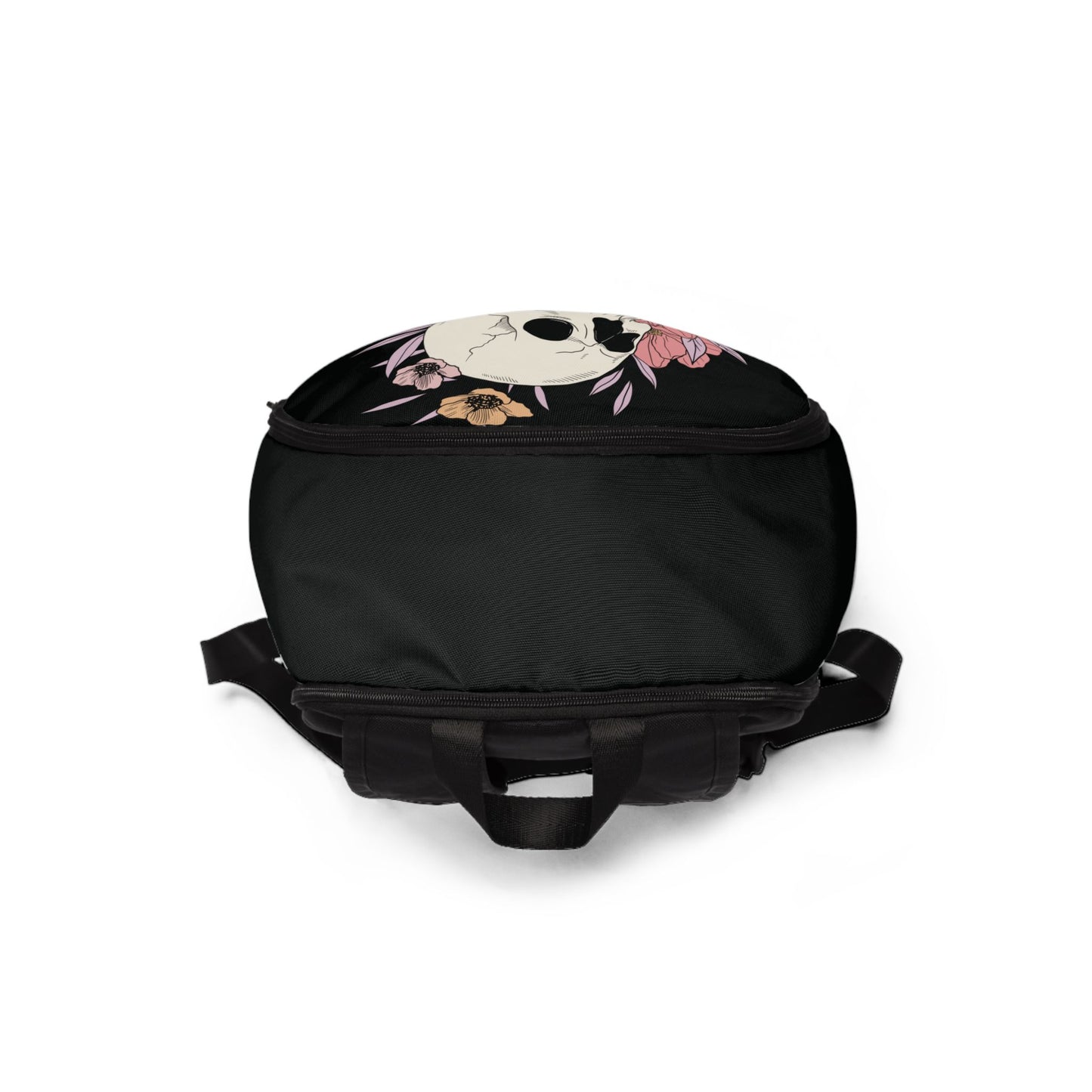 Skull and Flowers Unisex Waterproof Fabric Backpack