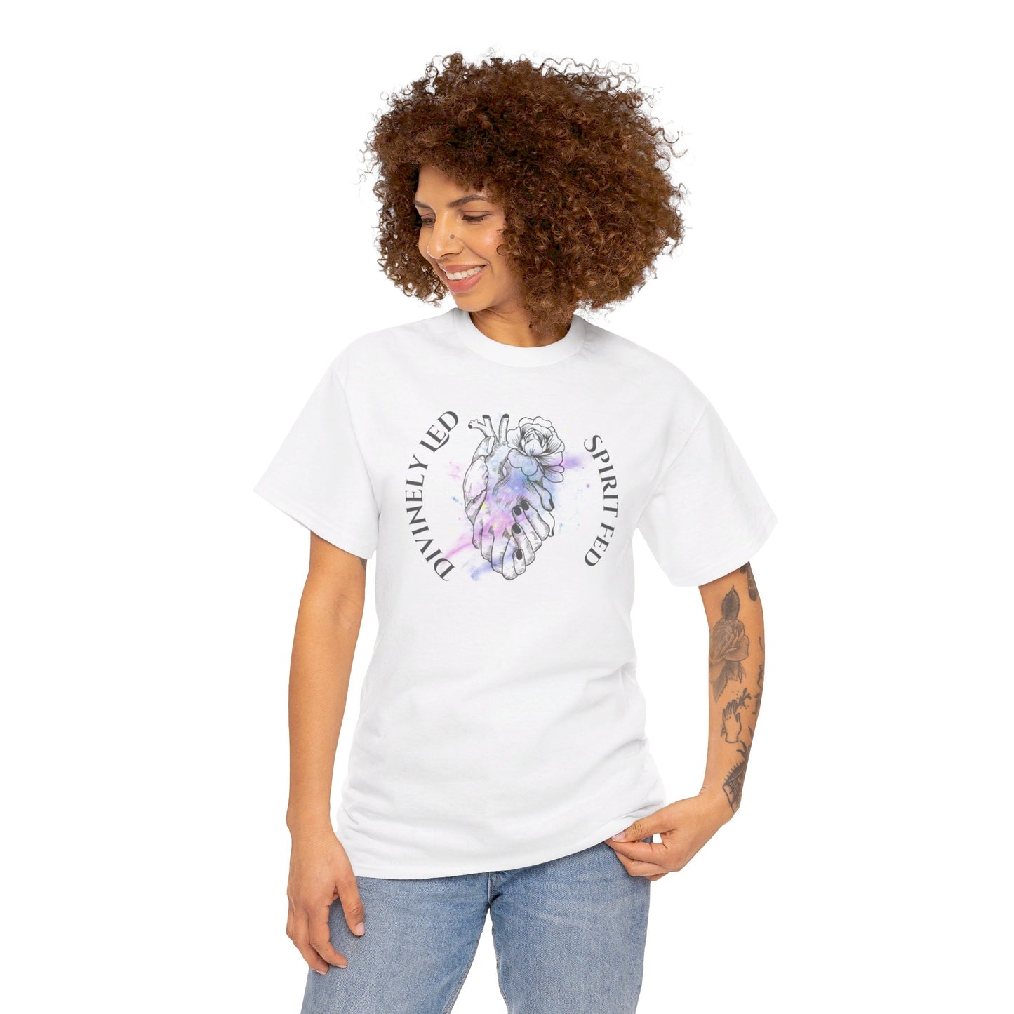 Divinely Led Spirit Fed Unisex Heavy Cotton Tee