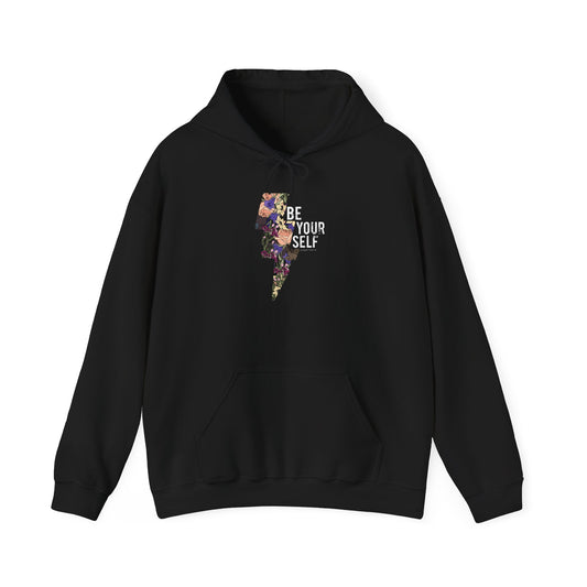 Be Yourself Floral Lightning Bolt Hoodie