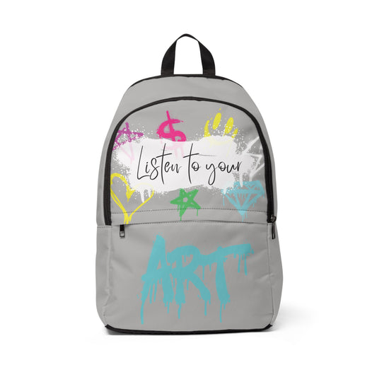 Listen to your Art Unisex Waterproof Fabric Backpack